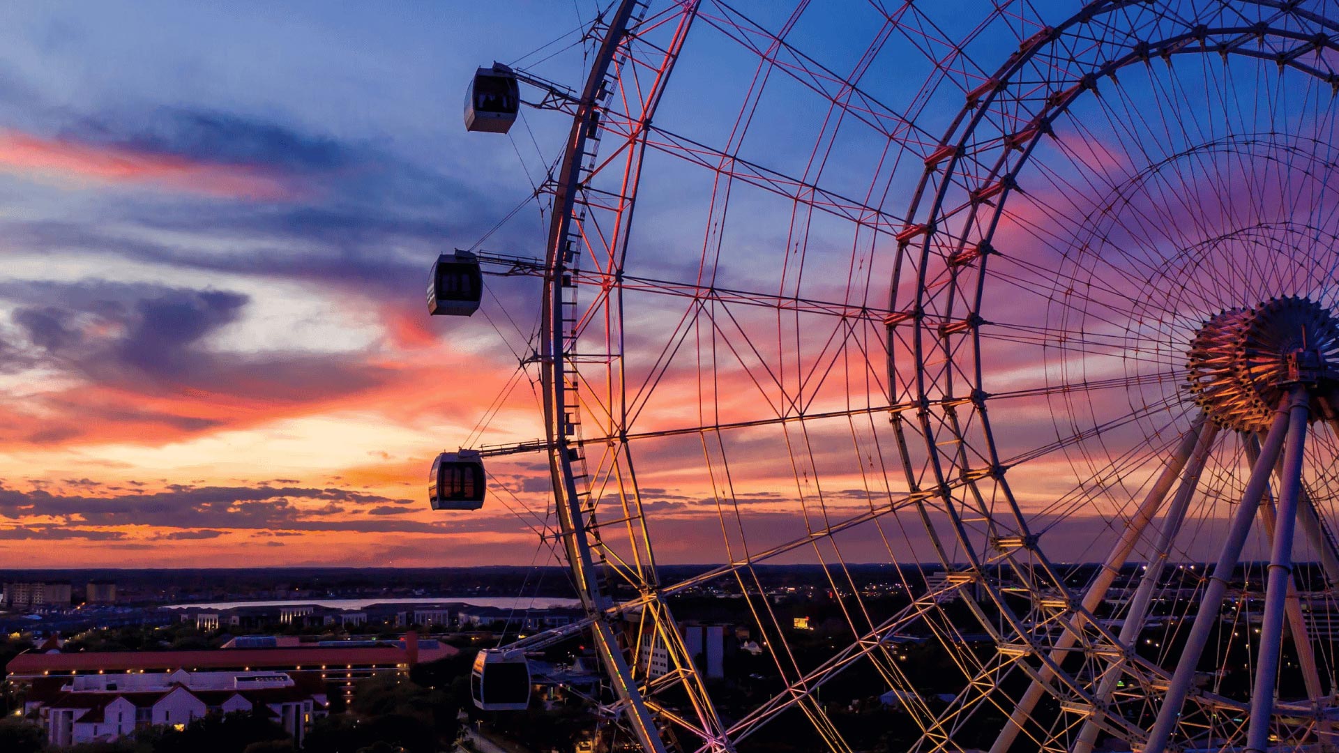 The Orlando Eye ferris wheel at night
